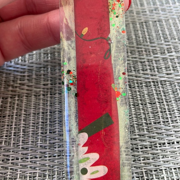 XMAS Handmade Festive Holiday Bookmark small Green with Red Strip - Picture 5 of 9